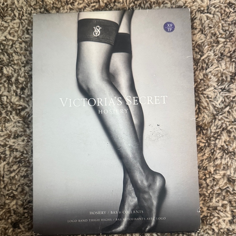 Victoria's Secret Black Hosiery with Logo Band